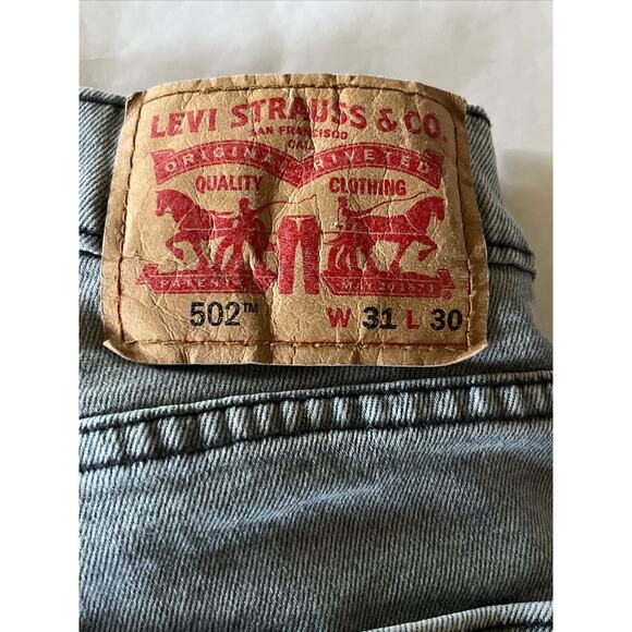 Levi's 502 jeans size 31x28 men slim fit Gray Light wash Cotton denim Y2K Levis - Picture 2 of 12